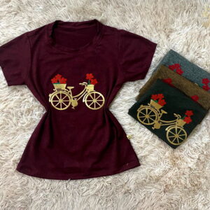 Camiseta bicicleta com flores